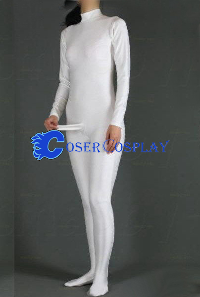 Spandex Costume For Male Catsuit White